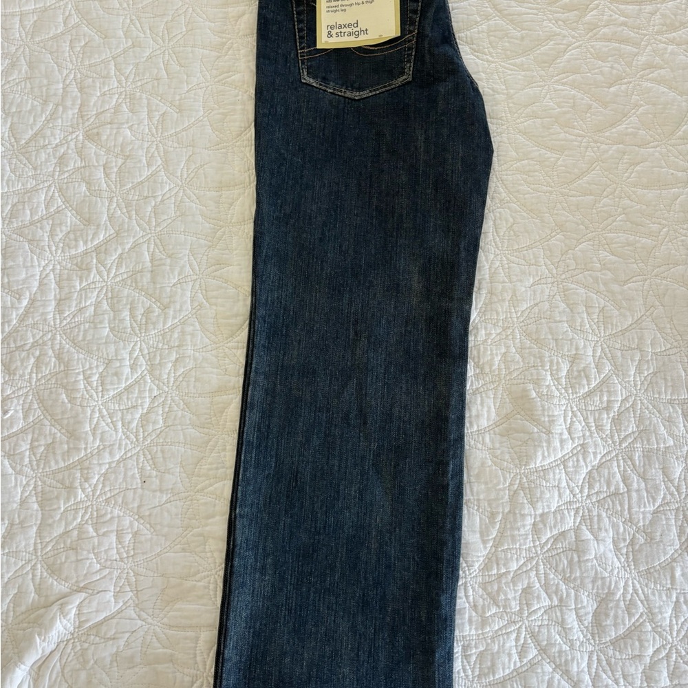 LOFT Relaxed & Straight Midwash Denim Jeans - Picture 8 of 8